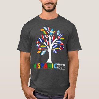 Happy National Hispanic Heritage Med Butterfly T T-shirt