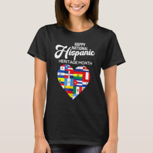 Happy National Hispanic Heritage Month Latino Flag T-shirt