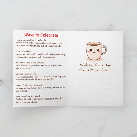 Happy National Hot Chocolate Day | January 31st Kaart (Binnen)