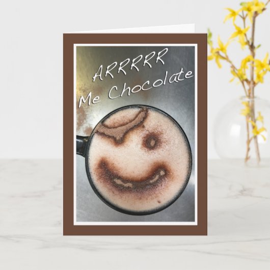 Happy National Hot Cocoa Day met Pirate Foam Face Kaart (Gele Bloem)