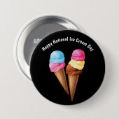 Happy National Ice Cream Day Ronde Button 7,6 Cm (Voorkant /achterkant)
