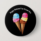 Happy National Ice Cream Day Ronde Button 7,6 Cm (Voorkant)