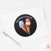 Happy National Ice Cream Day Ronde Sticker (Envelop)
