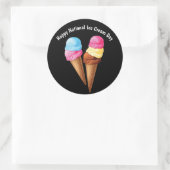 Happy National Ice Cream Day Ronde Sticker (Tas)