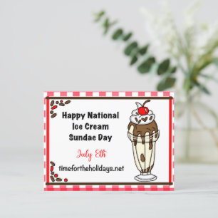 Happy National Ice Cream Sundae Day, 8 juli Briefkaart