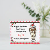 Happy National Ice Cream Sundae Day, 8 juli Briefkaart (Staand voorkant)