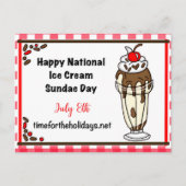Happy National Ice Cream Sundae Day, 8 juli Briefkaart (Voorkant)
