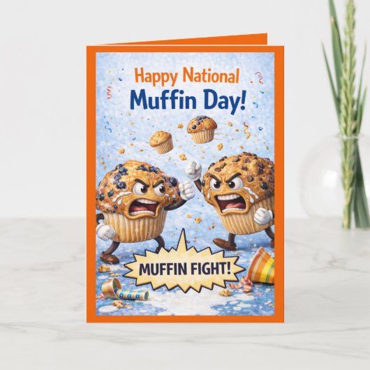 Happy National Muffin Day Greeting Card, Feb 20th Kaart (Voorkant)