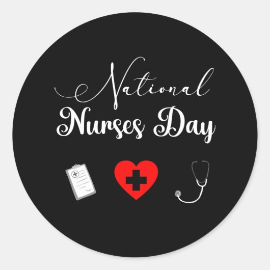 Happy National Nurses Day - 12 mei 2021 Ronde Sticker (Voorkant)