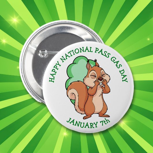 Happy National Pass Gas Day | January 7th Ronde Button 5,7 Cm