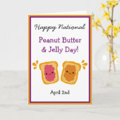 Happy National Peanut Butter & Jelly Day Schattige Kaart (Gele Bloem)