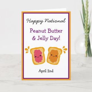 Happy National Peanut Butter & Jelly Day Schattige Kaart
