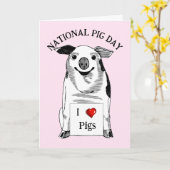 Happy National Pig Day Kaart (Gele Bloem)