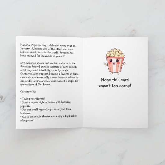 Happy National Popcorn Day! January 19th Kaart (Binnen)