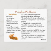 Happy National Pumpkin Pie Day Recipe Briefkaart (Achterkant)