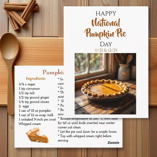 Happy National Pumpkin Pie Day Recipe Briefkaart