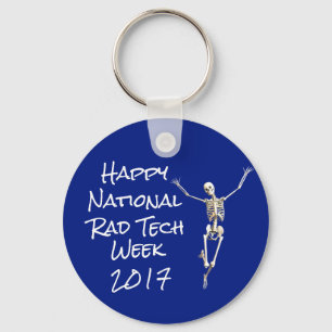 "Happy National Rad Tech Week" met Skeleton Sleutelhanger