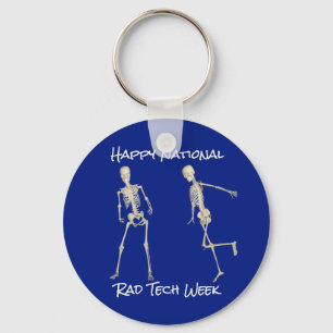 "Happy National Rad Tech Week" met skeletten Sleutelhanger