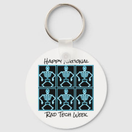 "Happy National Rad Tech Week" met skeletten Sleutelhanger