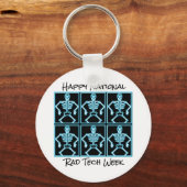 "Happy National Rad Tech Week" met skeletten Sleutelhanger (Voorkant)