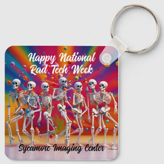 Happy National Rad Tech Week Sleutelhanger (Achterkant)