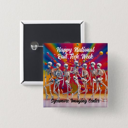 Happy National Rad Tech Week Vierkante Button 5,1 Cm (Voorkant /achterkant)