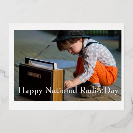 Happy National Radio Day Folie Feestdagen Briefkaart (Voorkant)