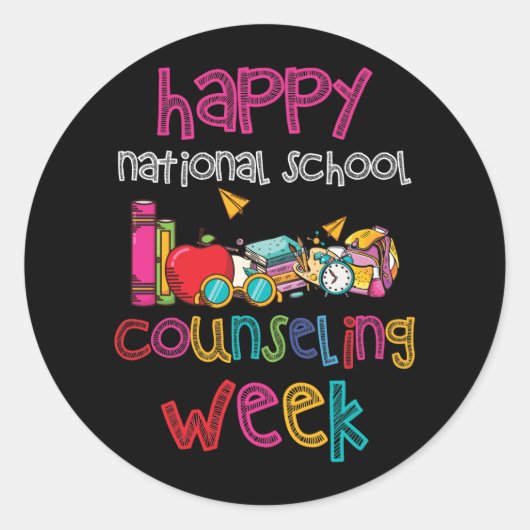 Happy National School counseling Week School Ronde Sticker (Voorkant)