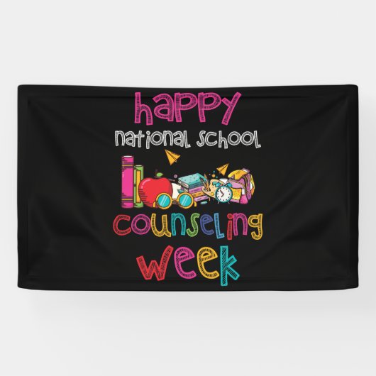 Happy National School Counseling Week School Spandoek (Horizontaal)