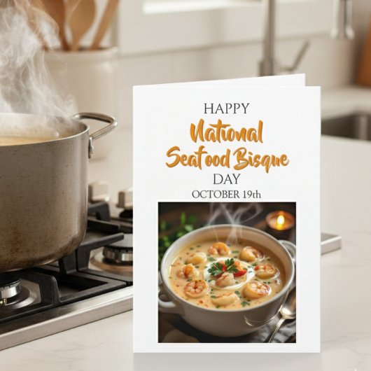 Happy National Seafood Bisque Day Card Kaart