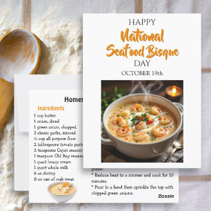 Happy National Seafood Bisque Day Recept Kaart