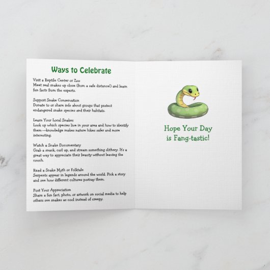 Happy National Serpent Day | February 1st Kaart (Binnen)