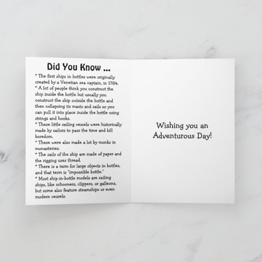 Happy National Ships in Bottles Day (4 oktober) Kaart (Binnen)