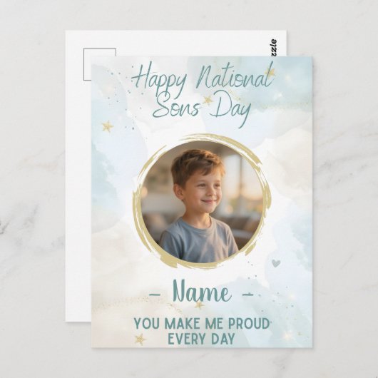 Happy National Sons Day Card - Celebrate Your Son Briefkaart (Voorkant / Achterkant)