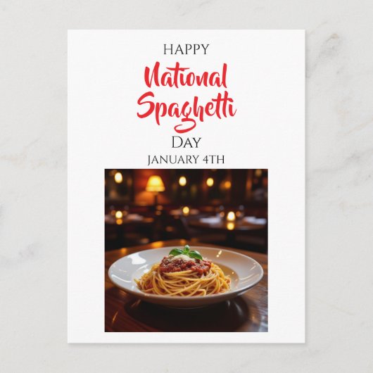 Happy National Spaghetti Day | January 4th Briefkaart (Voorkant)