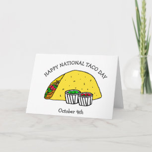 Happy National Taco Day, grappige voedselfeestdag Kaart