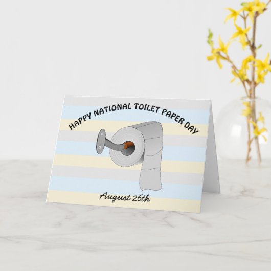 Happy National Toilet Paper Day Grappige Feestdage Kaart (Gele Bloem)