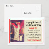 Happy National Underwear Day op 6 augustus Briefkaart (Voorkant / Achterkant)