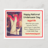 Happy National Underwear Day op 6 augustus Briefkaart (Voorkant)