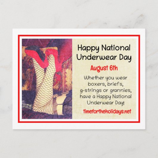 Happy National Underwear Day op 6 augustus Briefkaart (Voorkant)