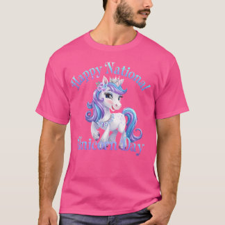 Happy National Unicorn Day Meisjes Kinder Vrouwen  T-shirt