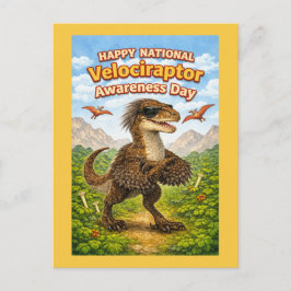 Happy National Velociraptor Awareness Day – Funny Briefkaart