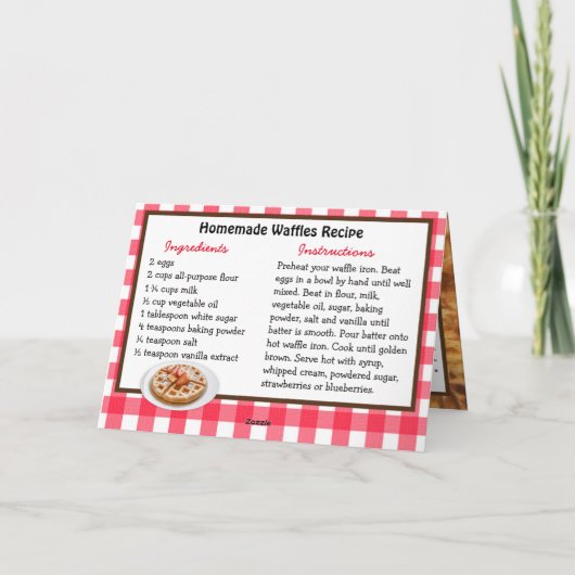 Happy National Waffle Day + Recept Kaart (Achterkant)