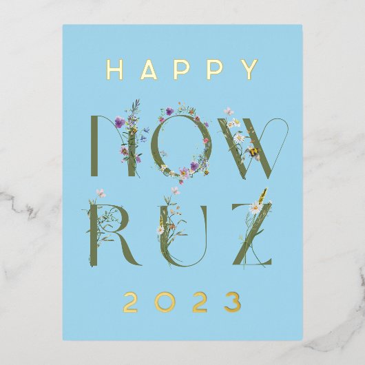 Happy Nawruz 2023 Folie Briefkaart (Voorkant)