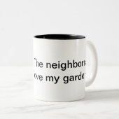 Happy neighbors tweekleurige koffiemok (Voorkant rechts)