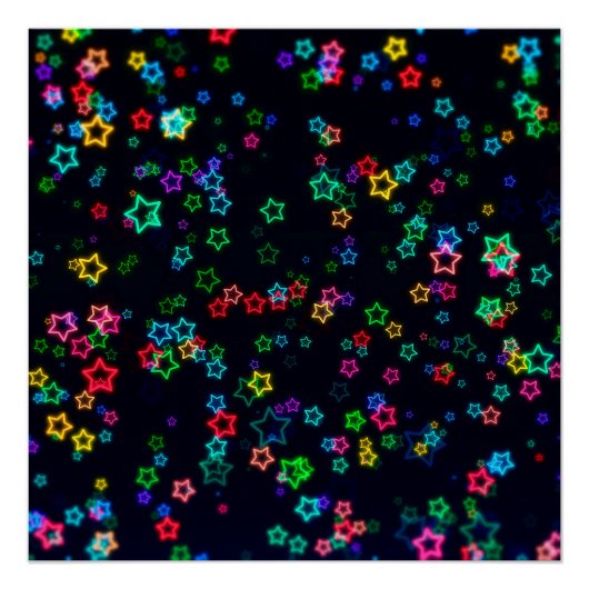Happy Neon Star Perfect Poster (Voorkant)