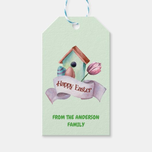 Happy Nest Easter Holiday Cadeaulabel (Voorkant)