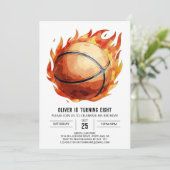 Happy Net Waterverf Basketbal Verjaardag Kaart (Staand voorkant)