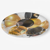 Happy New Balloons Papieren Bordje (Gekanteld)