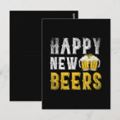 Happy New Beers Party Briefkaart (Voorkant / Achterkant)